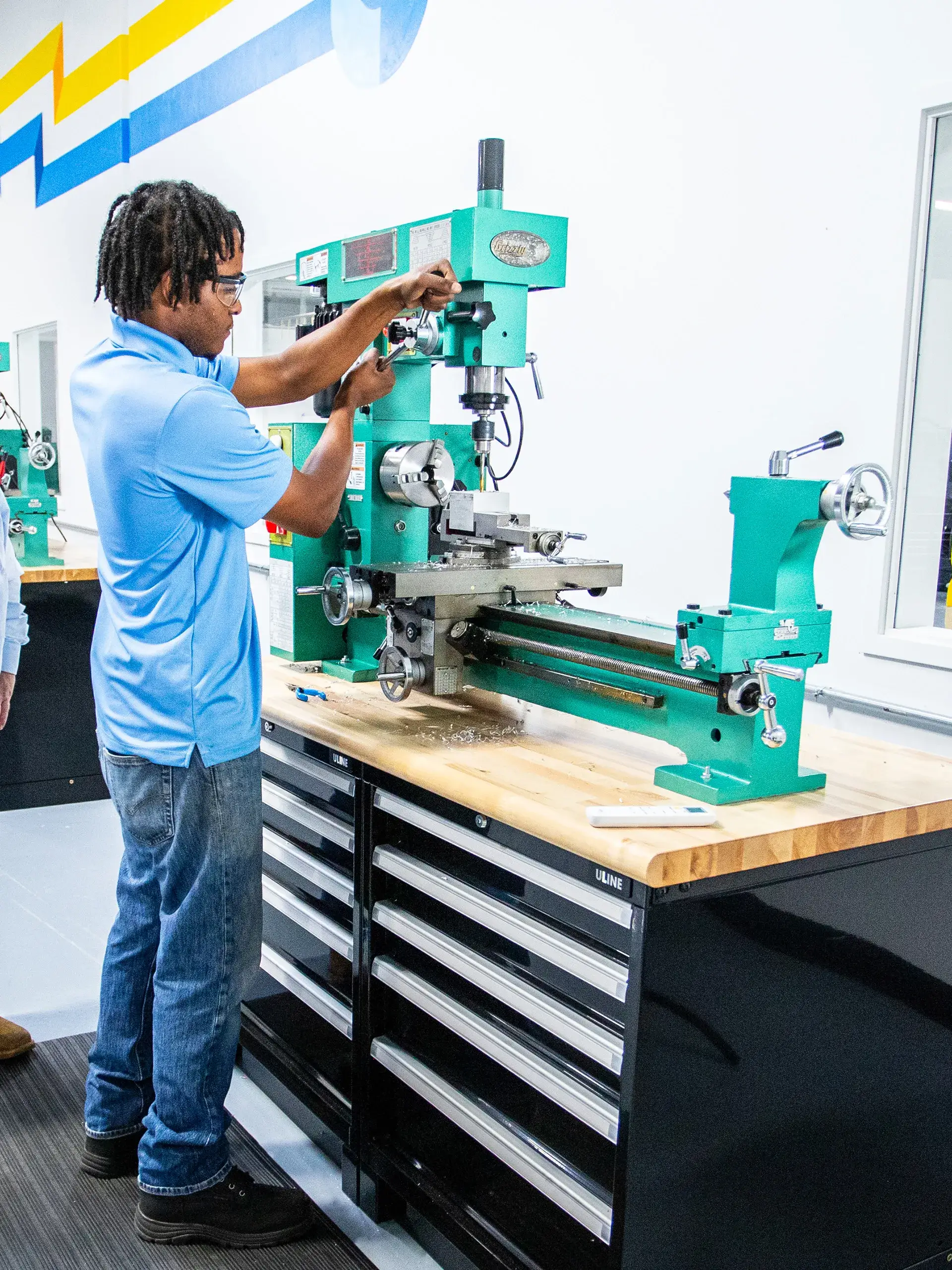 Participant using equipment