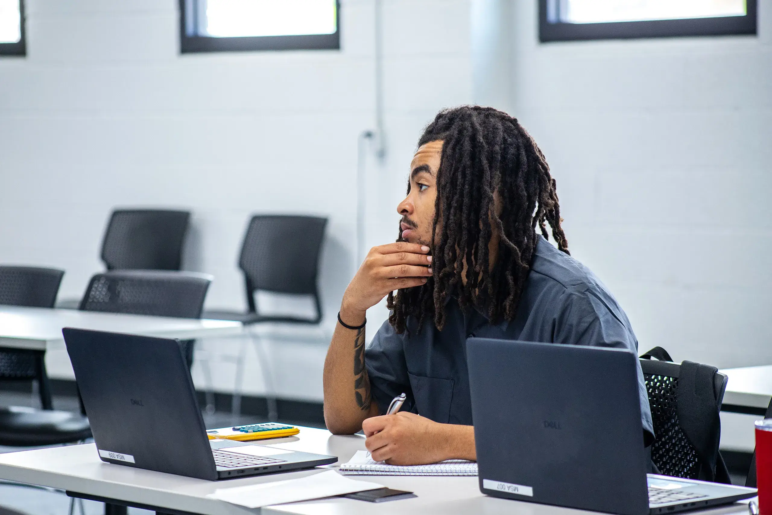 Participant listening to instructor
